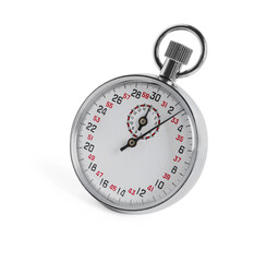 Vintage timer isolated on white. Measuring tool