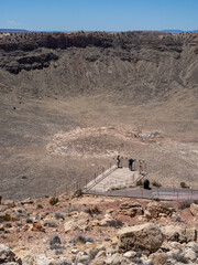 Viewing platform on the rim of Meteor Crater in Winslow, Arizona