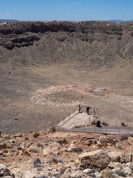 Viewing platform on the rim of Meteor Crater in Winslow, Arizona
