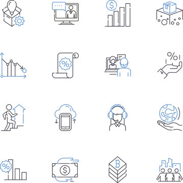 Marketing and profit line icons collection. Sales, Promotion, Advertising, Branding, Leads, Conversion, Income vector and linear illustration. Strategy,ROI,Analytics outline signs set