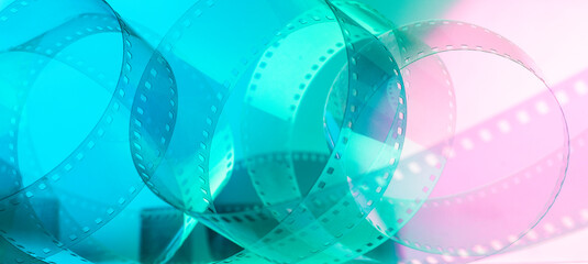 abstract background with film strip. background for film production film festival concept