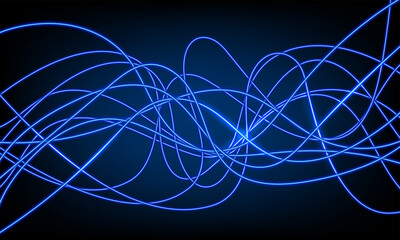 Abstract colorful neon wave gradient with line glowing on dark background. Futuristic creative shine backdrop. 3d render. Curved fantastic blend wavy lines geometric equalizer. Vector illustration.