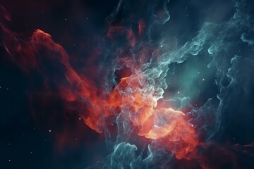 Obraz na płótnie Canvas Glowing space nebula in galaxy universe as wallpaper background (Generative AI)