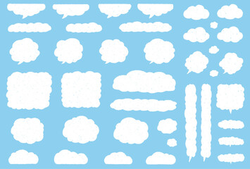 Fototapeta 雲型のシンプルなフキダシ素材まとめ obraz