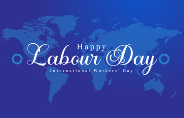 International Labor Day. Labour day. May 1st Vector Poster. Happy Labour Day 2023  Labour Day with world map , 