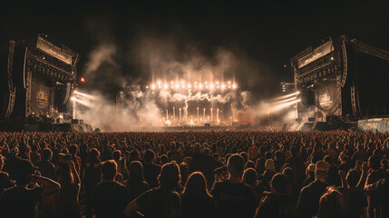 Unleash Your Inner Music Fanatic at the Ultimate Music Festival: An Electrifying Celebration of the Most Talented Musicians in Electronic and Heavy Metal Music, Enhanced by the Power of Generative AI  - obrazy, fototapety, plakaty