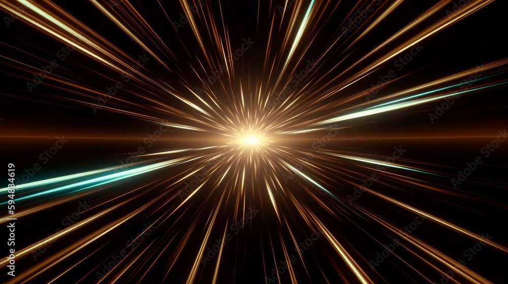 Poster abstract long exposure dynamic speed light trails background. generative ai