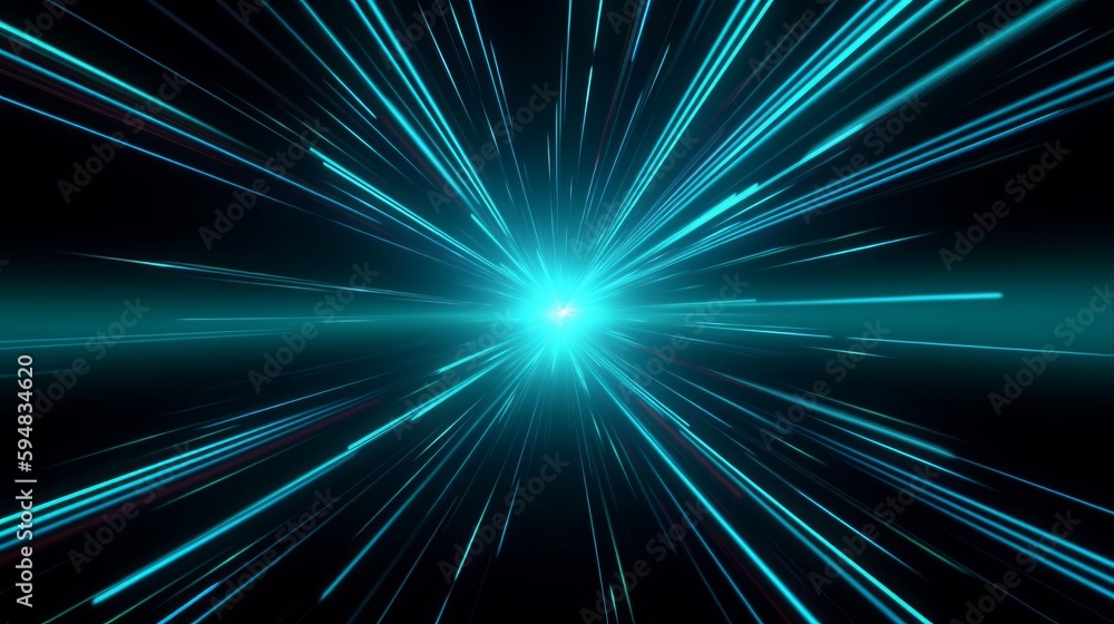 Poster abstract long exposure dynamic speed light trails background. generative ai