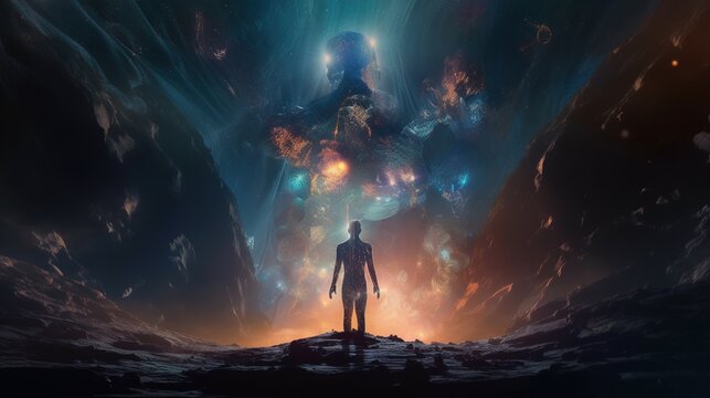 transcendent galaxy, digital art illustration, Generative AI