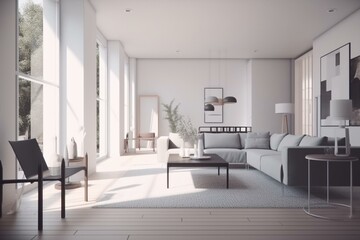 Fototapeta na wymiar modern living room. Generative ai