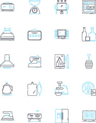 Business entertainment linear icons set. Nerking, Branding, Advertising, Promotions, Conferences, Events, Seminars line vector and concept signs. Trade shows,Publicity,Seminars outline illustrations