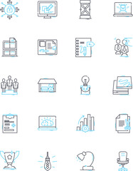 Vital industry linear icons set. Healthcare, Pharmaceuticals, Medical devices, Biotechnology, Life sciences, Hospitals, Clinics line vector and concept signs. Research,Wellness,Nutrition outline
