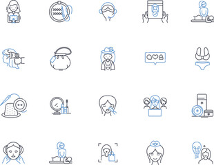 Wives line icons collection. Loyalty, Devotion, Support, Partner, Love, Marriage, Commitment vector and linear illustration. Respect,Companionship,Friendship outline signs set