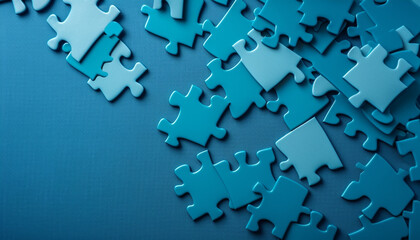 Colorful jigsaw pieces connect for solution success generated by AI