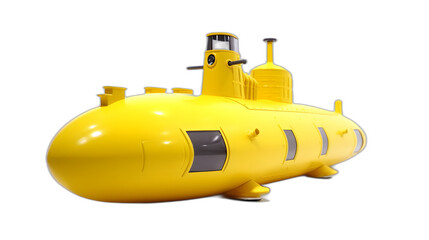 yellow submarine isolated on white - obrazy, fototapety, plakaty