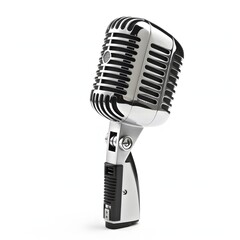 Fototapeta premium retro microphone isolated on white