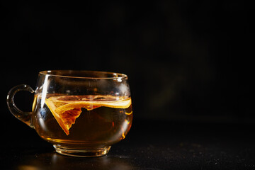 Fruit tea in a cup, lime tea	