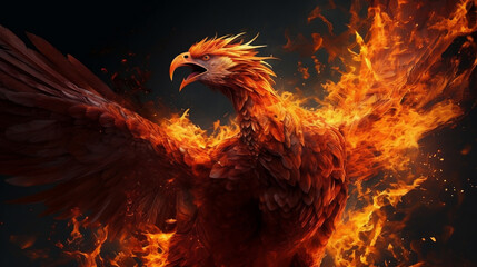 Ignited Elegance: The Fiery Phoenix Ascending Ai