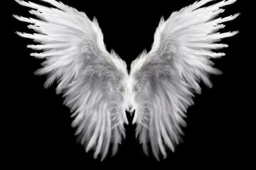 Fototapeta na wymiar angel wings transparent background. Generative AI