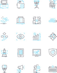 Sharp decision linear icons set. Rational, Clear-headed, Judicious, Resolute, Calculated, Firm, Wise line vector and concept signs. Direct,Definitive,Bold outline illustrations