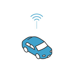 自動運転技術で走る自動車のイメージイラスト素材 © emma