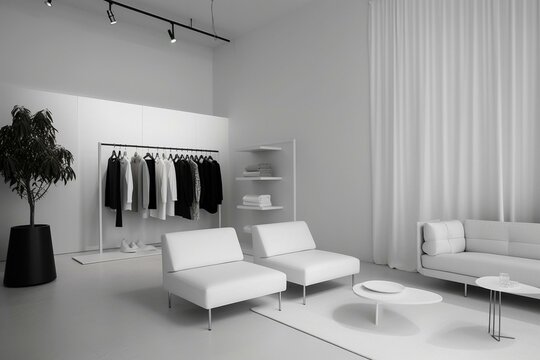 fashion minimal lounge. Generative AI