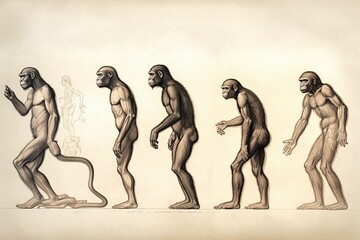 Naklejka na ściany i meble Darwin's Theory of Evolution (148.3). Generative AI