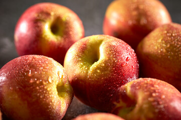 Nectarine peach, on a gray background