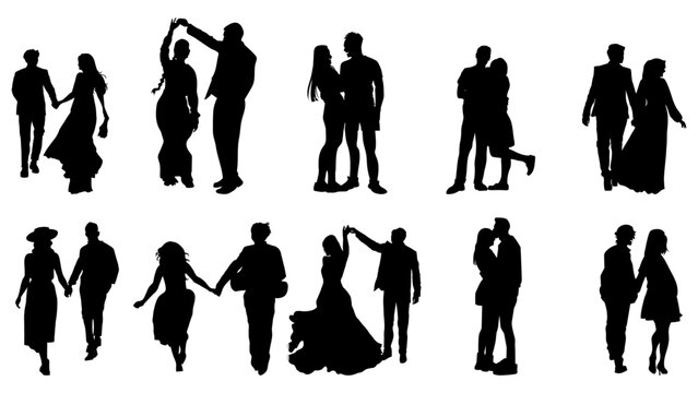 people silhouettes of marriage life