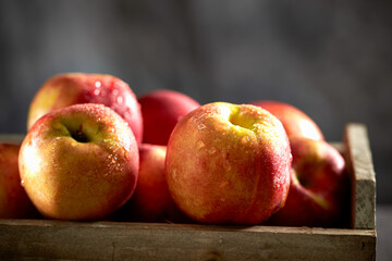 Shaved Peach in a wooden box