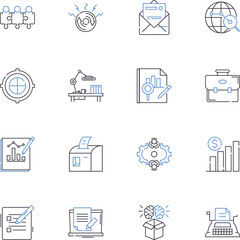 Accomplishment line icons collection. Victory, Success, Achievement, Triumph, Progress, Advancement, Fulfillment vector and linear illustration. Completion,Attainment,Accomplish outline signs set