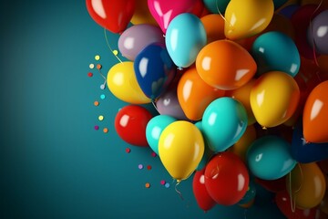 Carnival, festival or birthday balloon background. Generative AI