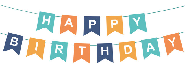 Multicolored triangular flags on ropes on a white background. Decoration of triangular flags. Vector illustration