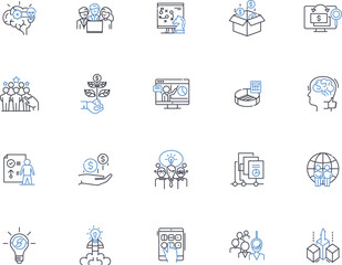 Success criteria line icons collection. Objectives, Standards, Criteria, Metrics, Goals, Requirements, Performance vector and linear illustration. Expectations,Results,Benchmarks outline signs set