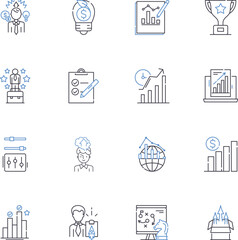 Adroitness line icons collection. Agility, Skill, Dexterity, Tact, Finesse, Proficiency, Expertise vector and linear illustration. Mastery,Aptitude,Quick-wittedness outline signs set