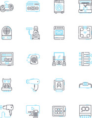 Health food stores linear icons set. Organic, Nutritious, Clean, Fresh, Sustainable, Wholefoods, Superfoods line vector and concept signs. Vegan,Paleo,Gluten-free outline illustrations