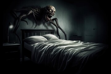 Creature above bed