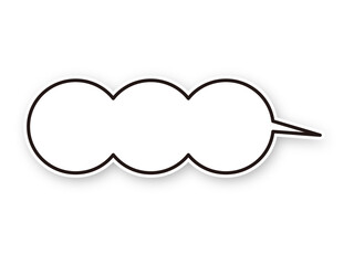 影のあるシンプルな吹き出し・３つの丸