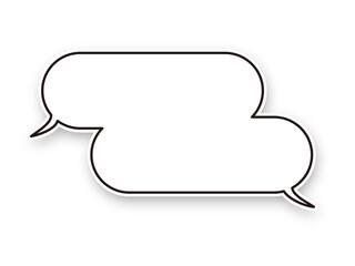 影のあるシンプルな吹き出し・２つの横長楕円