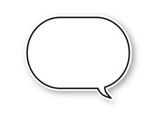 影のあるシンプルな吹き出し・楕円