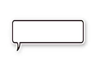 影のあるシンプルな吹き出し・横長四角