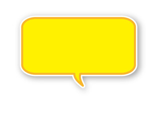 影のある四角・黄色の吹き出し