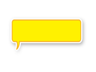 影のある横長四角・黄色の吹き出し