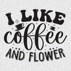 i like coffee and flower T-shirt Graphic