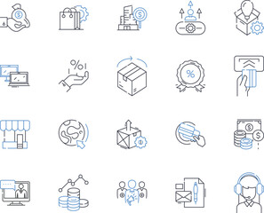 Net proceeds line icons collection. Profits, Revenues, Sales, Earnings, Gains, Income, Yields vector and linear illustration. Returns,Revenue stream,Proceeds outline signs set