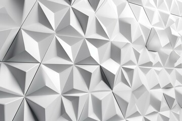 Light Modern Surface with Tetrahedrons. White, Geometric 3d Texture. Generative AI