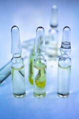 The medicine is on the table. The concept of medicine, treatment.