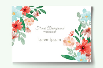 hand drawn watercolor flower wedding invitation