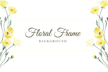 simple elegant buttercup flower floral frame