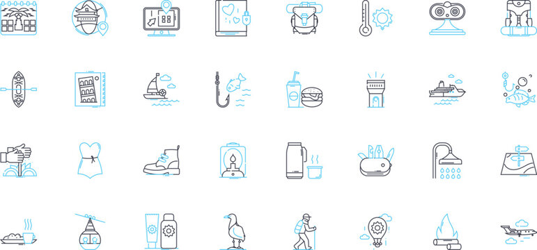 Autonomous vehicles linear icons set. Automation, Self-driving, Robotics, Navigation, AI, Mobility, Safety line vector and concept signs. Efficiency,Technology,Connectivity outline Generative AI